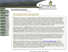 Tablet Screenshot of cremationoptionsinc.com
